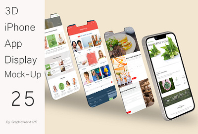 3D iPhone App Display Mock-Up 25 iphone 16