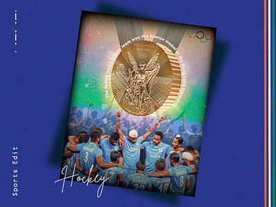 Bronze Medal by Indian hockey team at Paris Olympics 2024 design graphic design illustration illustrator indesign india movie poster olympics photoshop sports edit