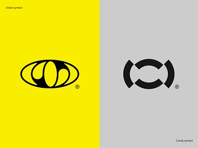 Candy symbol 🍬 branding candy candy logo candy shop grey logo logo logo design marmalade round logo sweets sweets logo two logos yellow logo