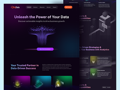 Big Data Analysis Landing Page big data big data image big data website design isometric landing page design modern technology typography ui ui ux user interface ux web design website design