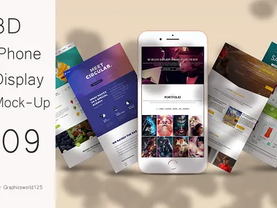 3D iPhone Display Mock-Up 09 iphone 16
