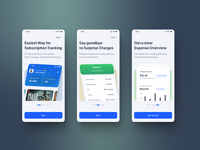 Welcome Screen - App Onboarding - Subsync android app ios native onboarding ui ui ux ux welcome screen