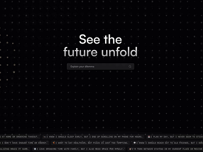 Interactive Landing Page – Demure ai animation black interactive minimal