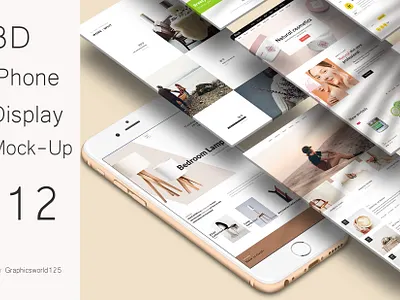 3D iPhone Display Mock-Up 12 iphone 16