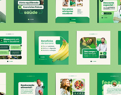 Pack de Posts para Instagram | Nutricionistas #01 feed graphic design health instagram nutritionist pack post posts social media template