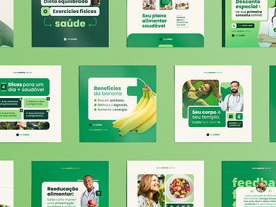 Pack de Posts para Instagram | Nutricionistas #01 feed graphic design health instagram nutritionist pack post posts social media template