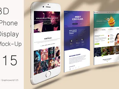 3D iPhone Display Mock-Up 15 iphone 16