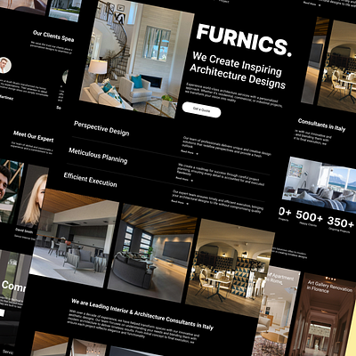 Furnics - Architecture and Interior Design Website cleanlayout darkthemeweb modernui uiux webdesign