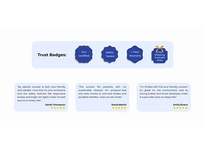Badge with Review Section badgedesign figma moderndesign productreview review testimonial ui we design webdesign