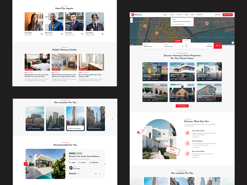 Homzen | Real Estate React NextJS Template client engagement customizable design graphic design modern design nextjs property listings property management reactjs real estate real estate marketing real estate solutions responsive design responsive template user experience web design web development wordpress theme
