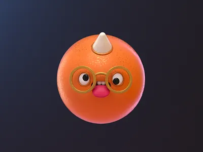 Orange 3d blender c4d character cute design illustration naranja orange render vago3d