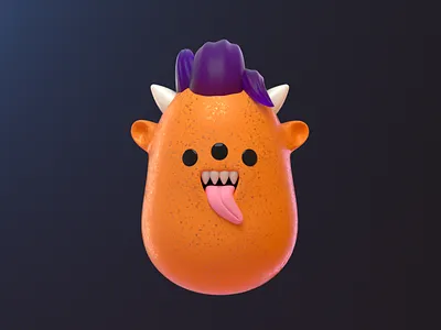Orange Monster 3d art blender c4d character design illustration monster monstruo naranja orange render vago3d