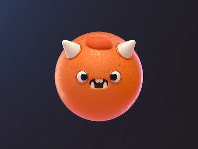 Orange Demon 3d art c4d character cute demon demonio design diablo illustration naranja orange render vago3d