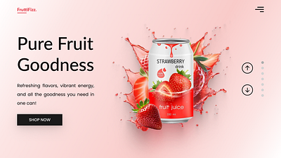 FruttiFizz Landing Page UI Design app branding clean design fruit juice graphic design illustration logo modern simple typography ui ux vector