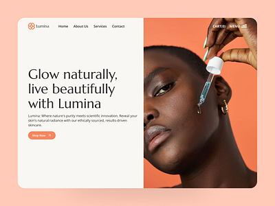 Skincare website design concept beauty clean cosmetics ecommerce health landing page shopping skin skincare ui uiux ux