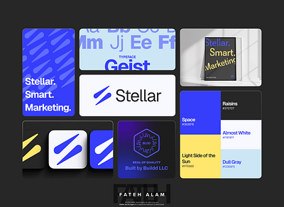 StellarDigital™ - Visual Identity & Logo app design bento blue branding cards creative figma graphic design inspiration landing page logo marketing purple space typography ui uiux user experience vector visual identity