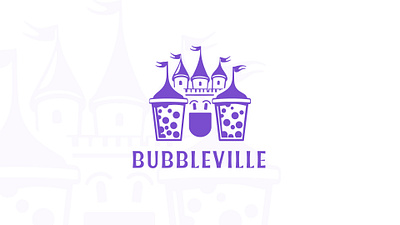 Logo Playful Branding for a Magical Bubble Tea Cafe bubble logo bubble tea logo cafe logo logo logo brand logo castle logotype