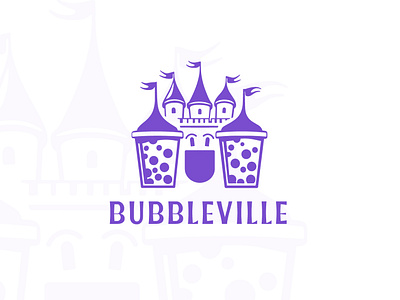 Logo Playful Branding for a Magical Bubble Tea Cafe bubble logo bubble tea logo cafe logo logo logo brand logo castle logotype