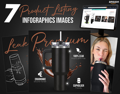 Coffee or Drink Tumbler Listing amazon images amazon listing images amazon listings amazon product listing images listing images product design product listing images product listings