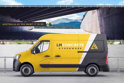 LM Concrete Logotype and visuals branding branding and identity graphic design logo