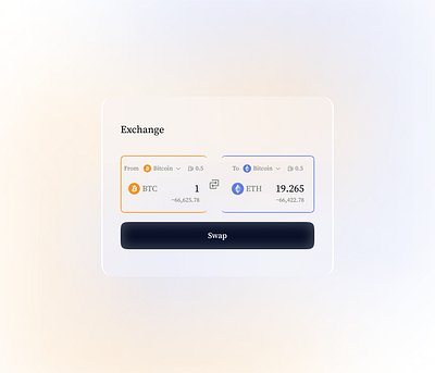 Exchange/swap modal design crypto desi design exchange ui modal modal ui product desgni swap ui ui ux web3