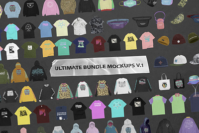 Ultimate Bundle Mockups V.1 apparel apparel bundle coach jacket crewneck long sleeve mockup bundle polo pullover