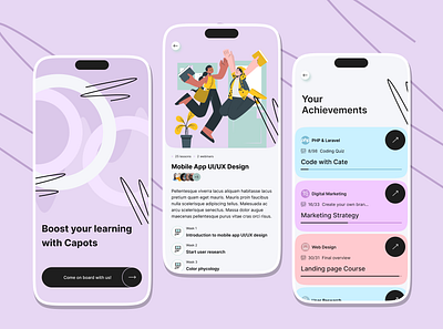 Education concept for online eLearning activaties app design app ui best ui design branding dashboad design edu education education app elearning inspiration mobile app modern new concept online sleek ui