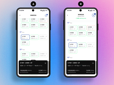 ✅ (A)Notch ? or 🛑 (B)No Notch app design real estate ui ux