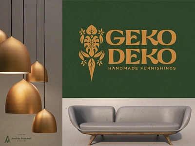 Geko Deko Logo Design abstract branding creative decor elegant freelance furniture company graphic designer handmade leaf leaves lizard logo design mid century modern missouri st louis stl symmetrical unique