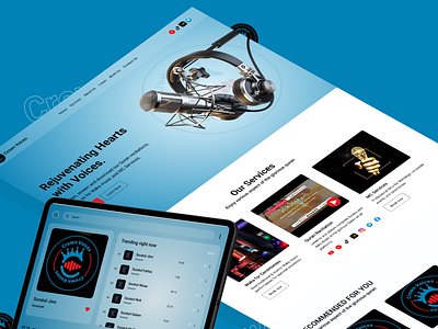 CrownVoices audio branding music player quran recording studio web web design