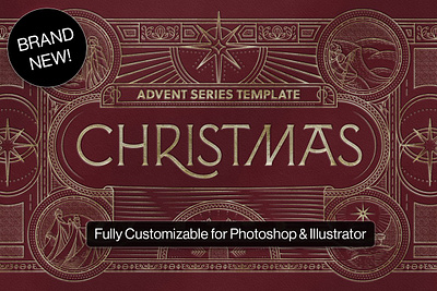 Christmas Sermon Series Pack advent christmas christmas card church church series church sermon illustration line etch sermon series sermon series flyer stained glass