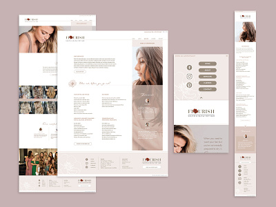 Flourish Salon Website Design identity layout mobile ux web web design website website design