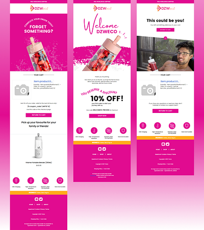 Email Designs for Juicer Brand newsletter