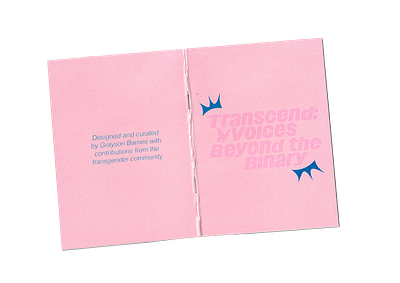 Transcend: voices beyond the binary booklet branding design graphic design illustration layout design riso printing typography vector