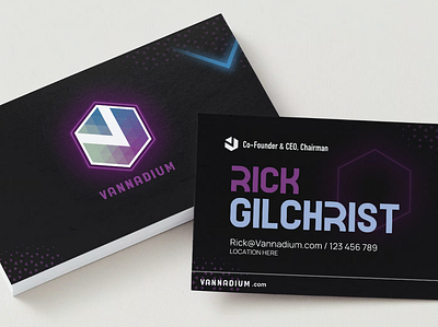 Business Cards: Vannadium (2023) brand management branding branding design business business cards cards design graphic design logo pr press print print design start up web3