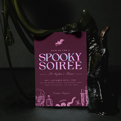 Spooky Soiree Halloween Invitation 5x7 invite canva template digital download editable template halloween invitation halloween party invitation invitation template print design spooky soiree