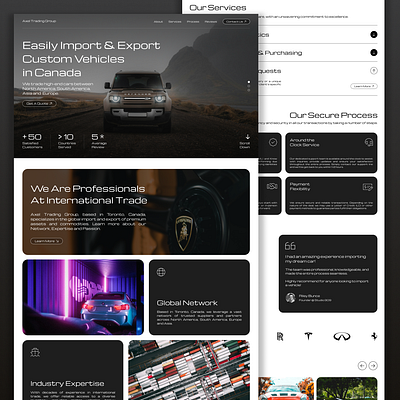 Car & Vehicle Trading Sales Website UI UX Design automobile branding business car design export graphic design illustration import logo site trading truck ui ux vector vehicle web design website