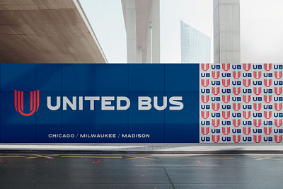 United Bus Vinyl Banner Wrap brand design branding graphic design logo logo design navy pattern red vector