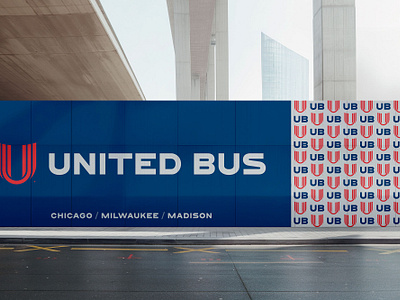 United Bus Vinyl Banner Wrap brand design branding graphic design logo logo design navy pattern red vector