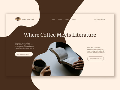 Design concept for Read & Roast Cafe books cafe coffee concept milk shop smoothness ui