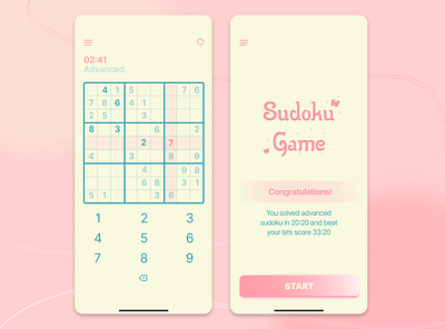 Sudoku Game adobe adobe illustrator branding casual game design game game design game project graphic design illustration puzzle sudoku ui