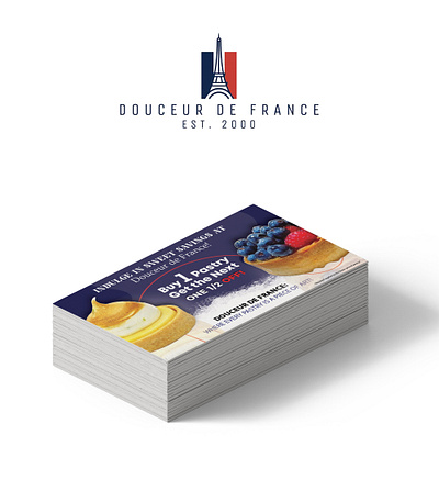 DOUCEUR DE FRANCE business cards digital design flyer graphic design mailing postcards poster