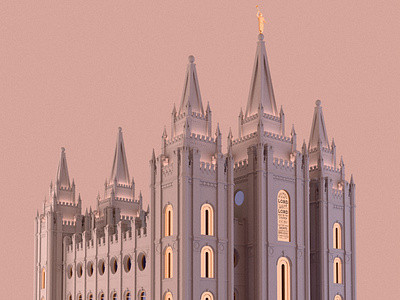 Salt Lake Temple AR Experience 3d augmented reality illustration poster