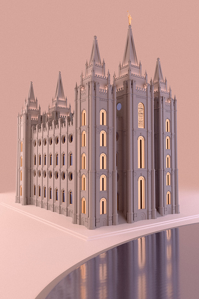 Salt Lake Temple AR Experience 3d augmented reality illustration poster