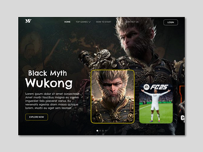 Black Myth: Wukong E-commence Landing Page. gaming landing page ui wukong