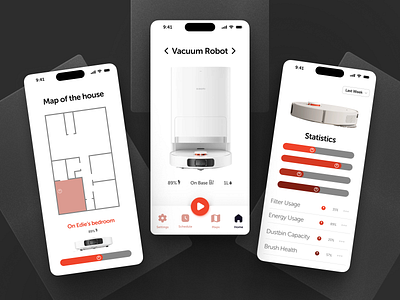 Vaccum Robot App app design appdesign cleaning cleaning app design smart home ui ux uxdesign vacuum app webdesign xiaomi