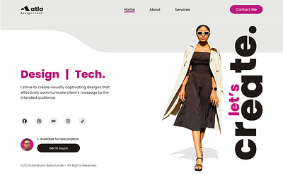 Let's create akinkunmi babatunde atla design and tech beautiful lady walking black lady walking brand design brand logo classic landing page design design on simple landing page designs on figma landing page lady walking lets create nigeria lady walking simple landing page sylish landing page unique landing page white background landing pages