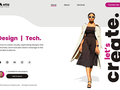 Let's create akinkunmi babatunde atla design and tech beautiful lady walking black lady walking brand design brand logo classic landing page design design on simple landing page designs on figma landing page lady walking lets create nigeria lady walking simple landing page sylish landing page unique landing page white background landing pages