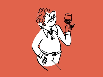 Wine time 🍷 design doodle drinker french funny illo illustration lol sketch wine