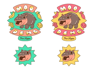 Moo Deng animal babyhippo cute hippo illustration kawaii moodeng pygmyhippo vector zoo